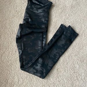 Spanx Faux Leather Camo Leggings